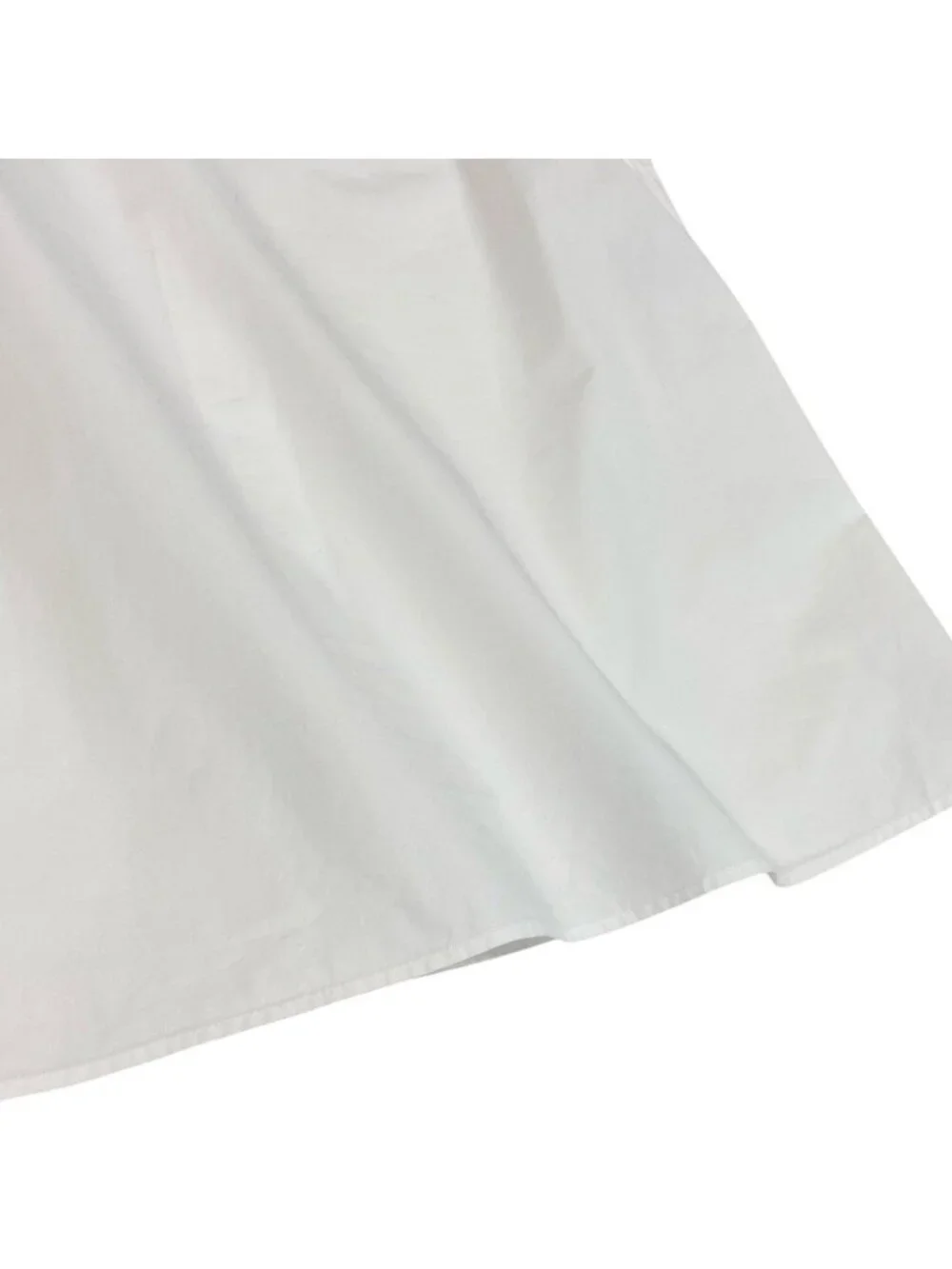 Chanel Frill Neck Sleeveless Shirt Back Button 34 White Cotton